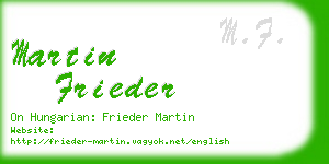 martin frieder business card